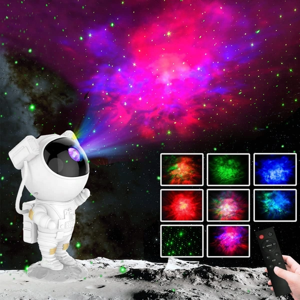 Astronaut Galaxy Projector with Remote Control - 360° Adjustable Timer Kids Astronaut Nebula Night Light, for Gifts,Baby Adults Bedroom, Gaming Room, Home and Party