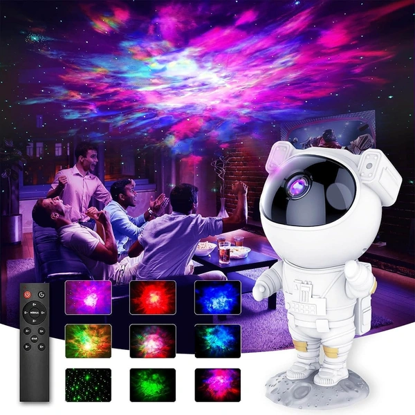 Astronaut Galaxy Projector with Remote Control - 360° Adjustable Timer Kids Astronaut Nebula Night Light, for Gifts,Baby Adults Bedroom, Gaming Room, Home and Party