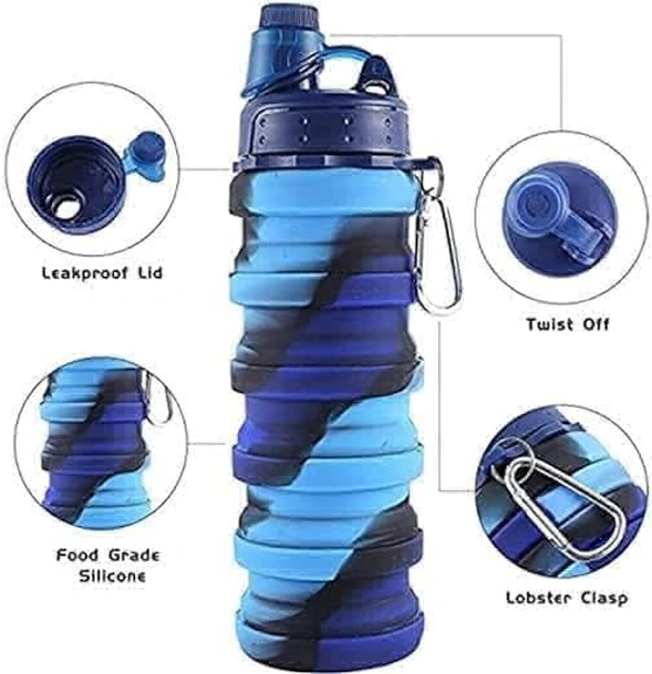 Silicone Folding Collapsible Water Bottle