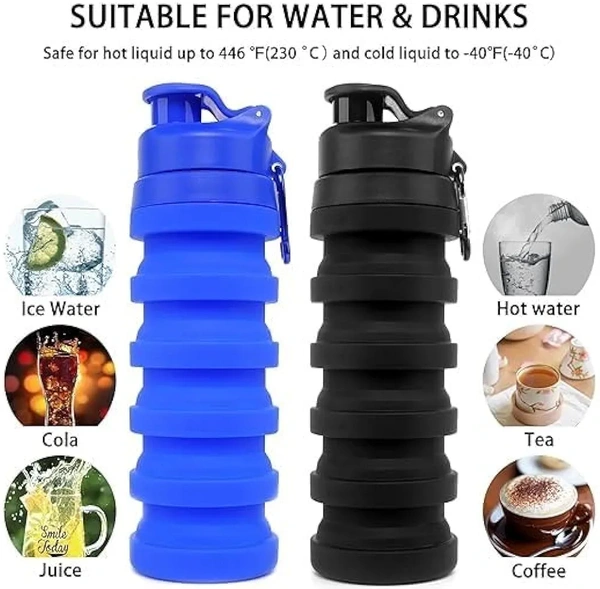 Silicone Folding Collapsible Water Bottle