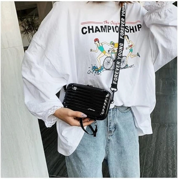 FOREVER YOUNG Sling Box Bag for Women with Detacheable Shoulder Strap and Convertible into Cosmetic Box Bag