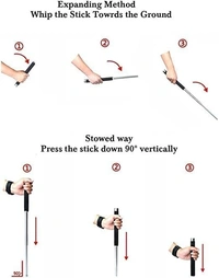 Hiking Stick for Men and Women with Nylon Bag Cover Professional Multitool Comfotable Grip Foldable Stick