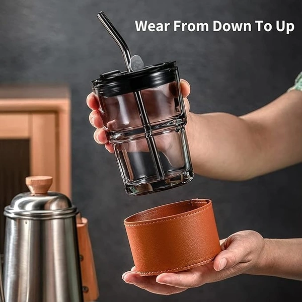 GENERIC Glass Mug With Straw 
