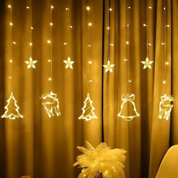 Generic Reindeer Tree Bell Curtain Light