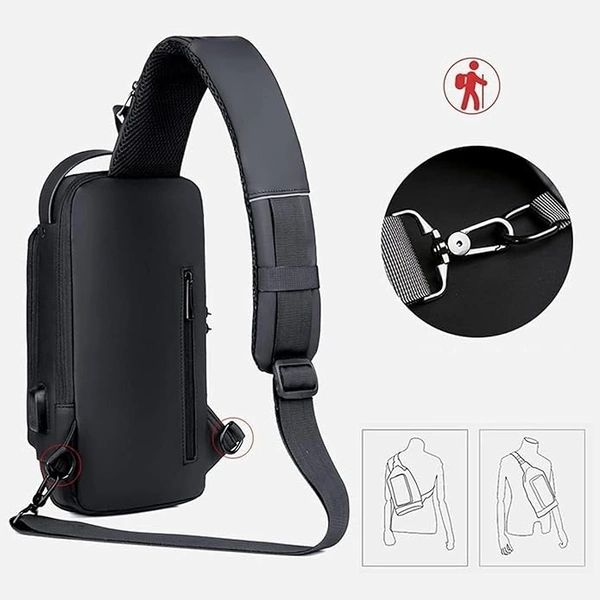FASHION Antitheft Usb Chest Cross Bag