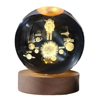 Crystal Ball Lamp Astraunuat with solar system