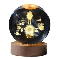 Crystal Ball Lamp Astraunuat with solar system