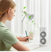 Generic  Double Ended Spray Fan, Cold Air Fan, 2025 New 3 Gears USB Rechargeable Oscillating fan with LED Light Cooler Fan, Push Button& Remote Control,280ml Water Tank, Ice Filling Fan (White)