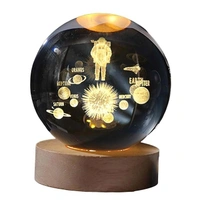 Crystal Ball Lamp Astraunuat with solar system