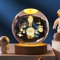 Crystal Ball Lamp Astraunuat with solar system