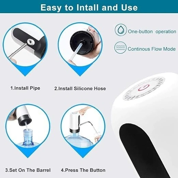 Generic Automatic Wireless Water Can Dispenser Pump for 20 Litre Bottle Can, White/Black