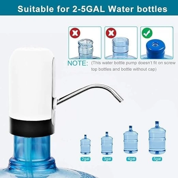 Generic Automatic Wireless Water Can Dispenser Pump for 20 Litre Bottle Can, White/Black