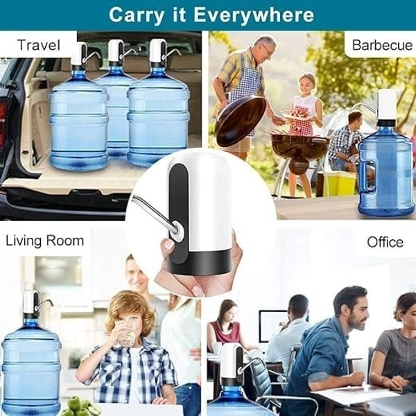 Generic Automatic Wireless Water Can Dispenser Pump for 20 Litre Bottle Can, White/Black