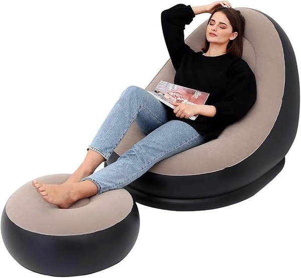 VINAYAK Sofa Inflatable Folding Recliner Outdoor Sofa Bed | Portable Electric Inflatable Lounger, Air Pump Chair for Home and Office