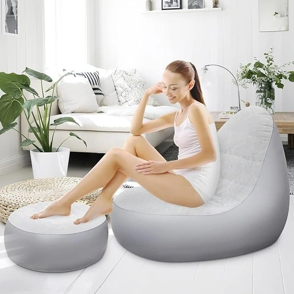 VINAYAK Sofa Inflatable Folding Recliner Outdoor Sofa Bed | Portable Electric Inflatable Lounger, Air Pump Chair for Home and Office