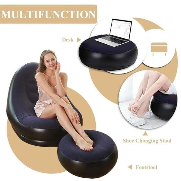 VINAYAK Sofa Inflatable Folding Recliner Outdoor Sofa Bed | Portable Electric Inflatable Lounger, Air Pump Chair for Home and Office