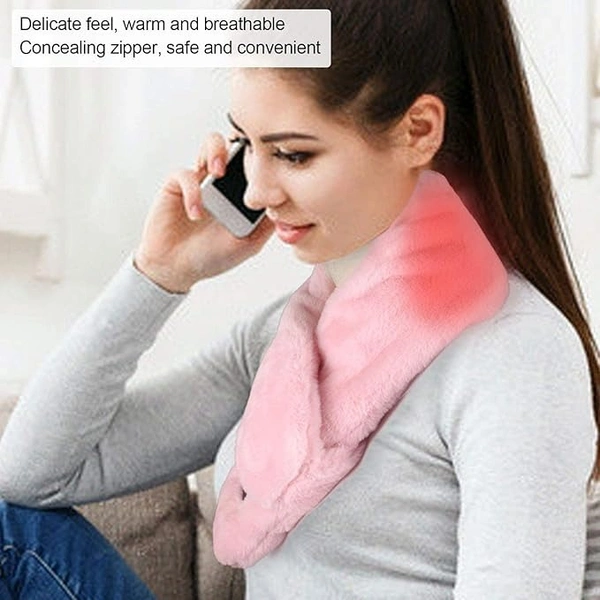 Heating Neck Scarf, Washable Skin Friendly Neck Scarf Warm Convenient for Winter for Man for Woman(Pink)