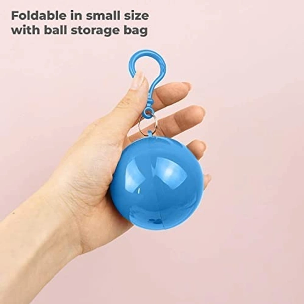 GENERIC Ball Shape Disposable Raincoat Adults Hood Poncho Ball Rain Coat Waterproof