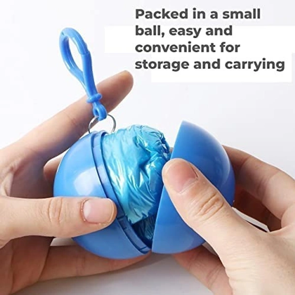 GENERIC Ball Shape Disposable Raincoat Adults Hood Poncho Ball Rain Coat Waterproof