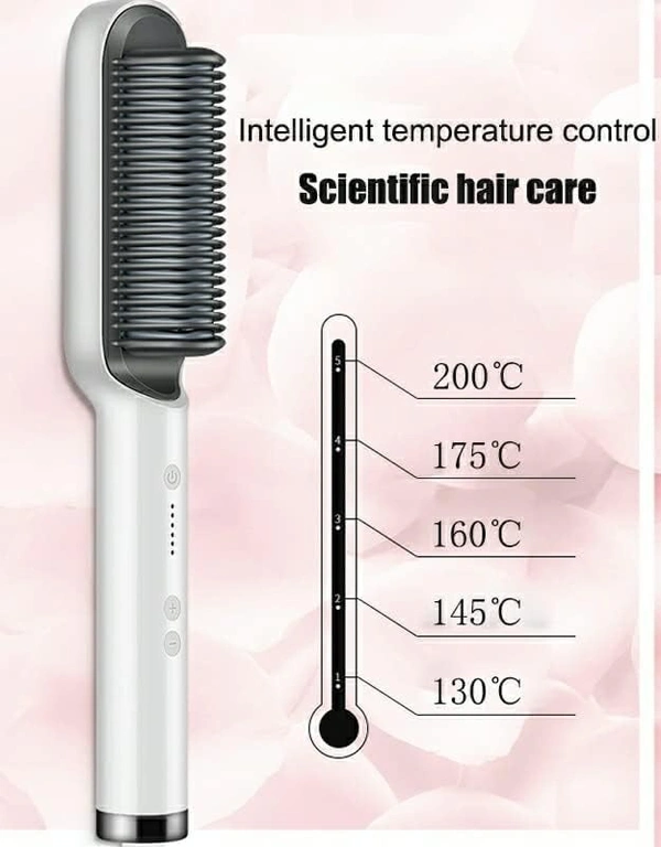 HQT-909B Hair Straightener Comb Brush Hair Straightening Iron Built with Fast Heating & 5 Temp Settings & Anti-Scald Perfect for Home...