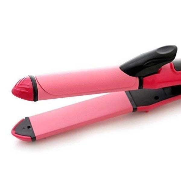 NOVA 2-in-1 Essential Combo Beauty Set of Ceramic Plate Hair Straightener and Curler for Women