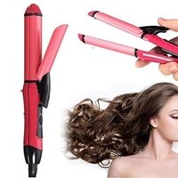 NOVA 2-in-1 Essential Combo Beauty Set of Ceramic Plate Hair Straightener and Curler for Women