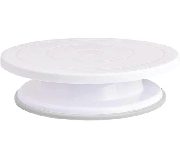 CAKE TABLE Cake Decorating Turntable Stand 360 Round Easy Rotate Turntable Revolving | Cake Decorating Turntable Stand, 28cm, White