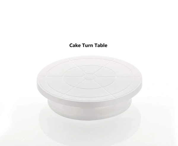 CAKE TABLE Cake Decorating Turntable Stand 360 Round Easy Rotate Turntable Revolving | Cake Decorating Turntable Stand, 28cm, White