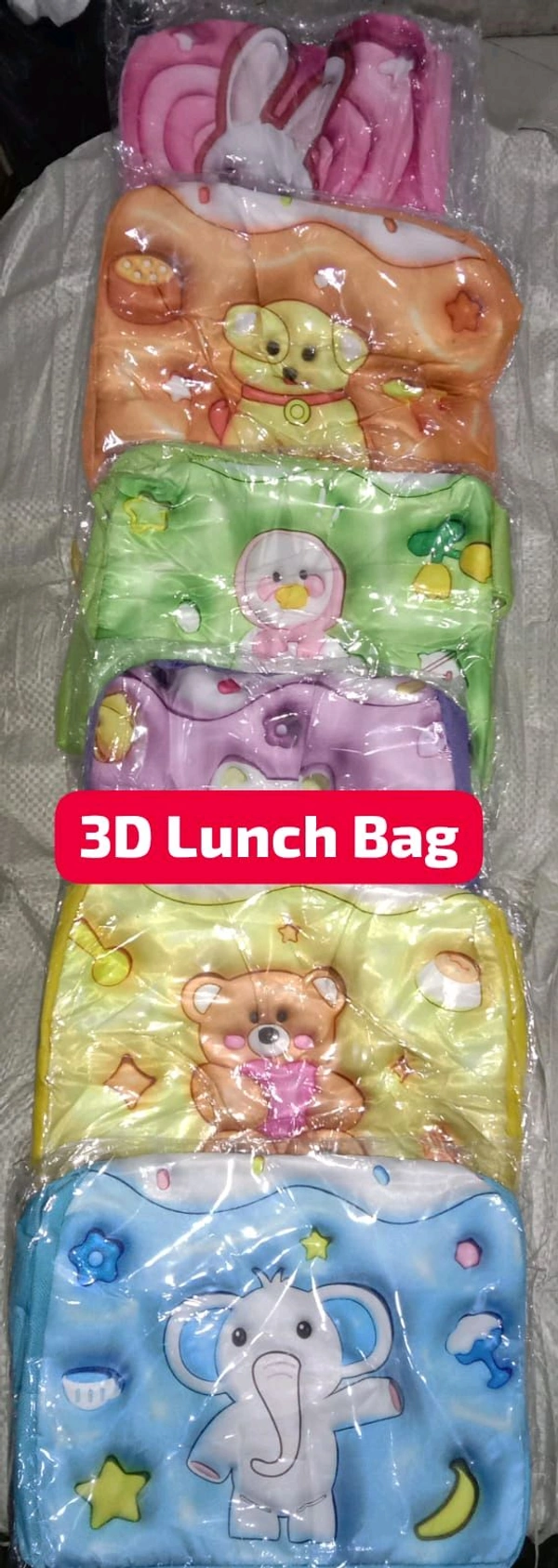 Insulated 3D Cartoon Prints Lunch Bag 