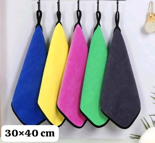 Super Absorbent Dual Sided Thick Lint &Streak Free Multipurpose Magic Microfiber Towel for Car/Bike Home & Kitchen Cleaning, Polishing & Detailing. (Assorted, Pack of 1, 30cm x 40cm)