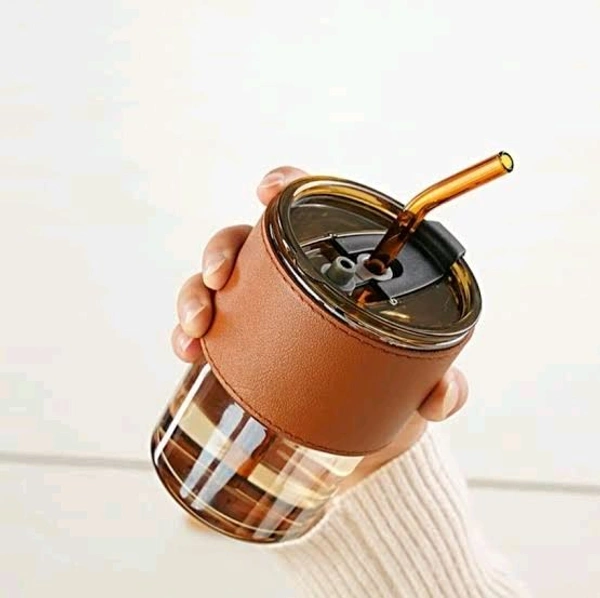 GENERIC Glass Mug With Straw 