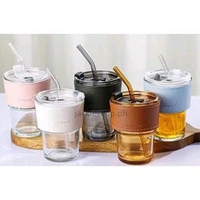 GENERIC Glass Mug With Straw 