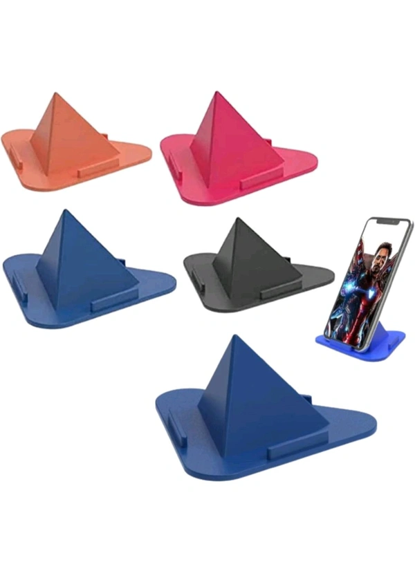 VINAYAK  Portable Three-Sided Triangle Desktop Stand Mobile Paradise Universal Phone Pyramid Shape Holder Desktop Stand (Multi Color) PACK OF 50PCS