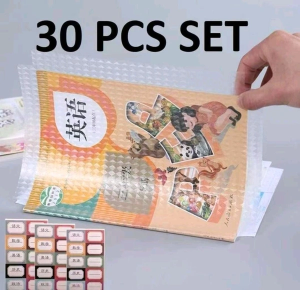 GENERIC 30Pcs Transparent Book Protective Films Waterproof Self-adhesive Book Covers Book Film Text Book Cover Protect your Books, Documents,Presentations Book Cover with Frosted Self-adhesive_ 3 Size