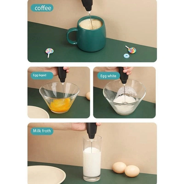 OXIGEN Mini Coffee Milk Egg Beater Electric Foam Hand Blender Mixer Classic Sleek Design Froth Whisker Latte Maker for Milk,Coffee, Beater,Juice,Cafe Latte,Cappuccino