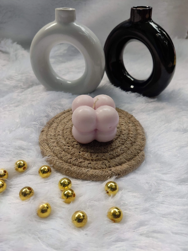 Mini Bubble Candle - Pink, Rose