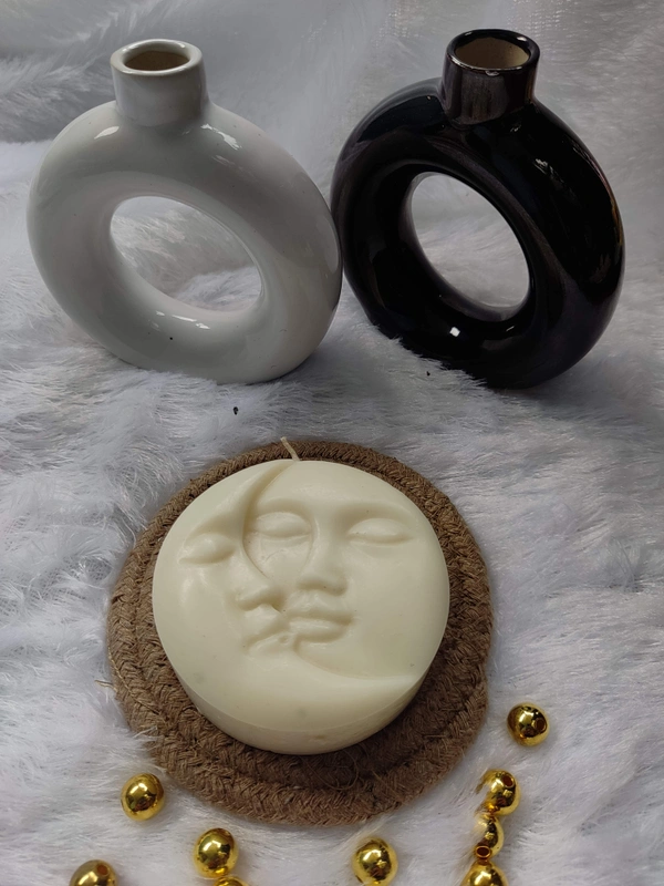 Sun & Moon Candle - White, French Vanilla