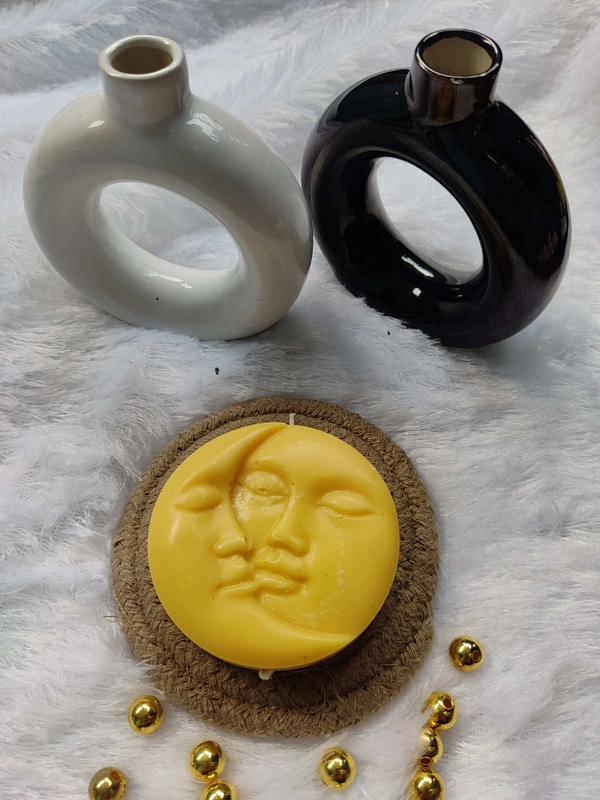 Sun & Moon Candle - White, French Vanilla