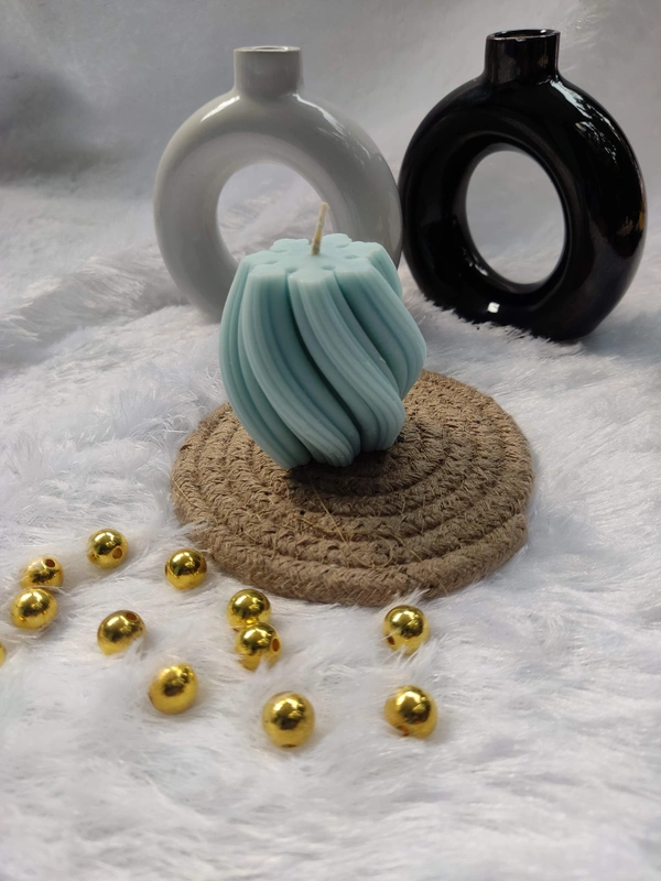 Spiral Candle - Sky Blue, Aqua Fresh