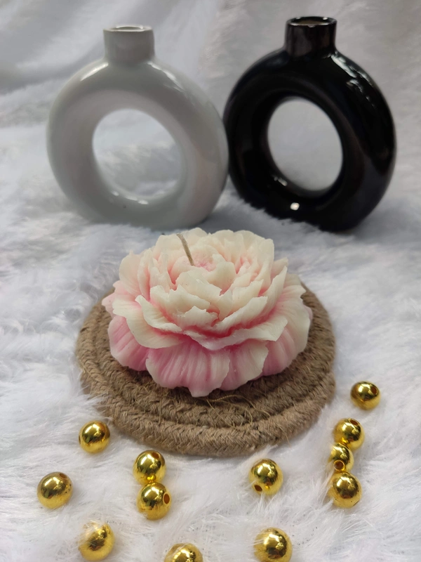 Peony Candle - White-Pink, Cherry Magnolia
