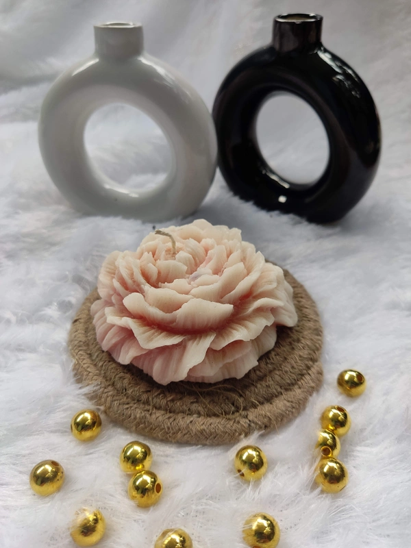 Peony Candle - White-Pink, Cherry Magnolia