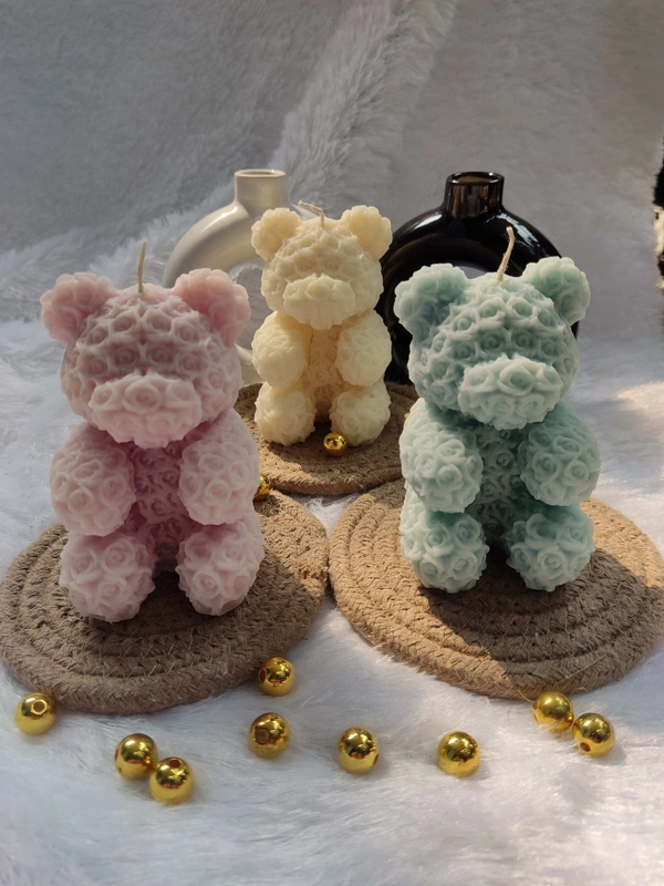 Rose Teddy Candle  - Lavender, French Lavender