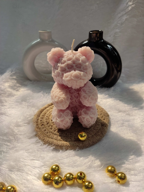 Rose Teddy Candle  - Lavender, French Lavender