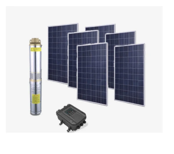 SOLAR BOREWELL SUBMERSIBLE 1.2 KW PANEL , HYBRID DIGITAL CONTROLLER , RUNS IN BOTH AC & DC , 1 HP