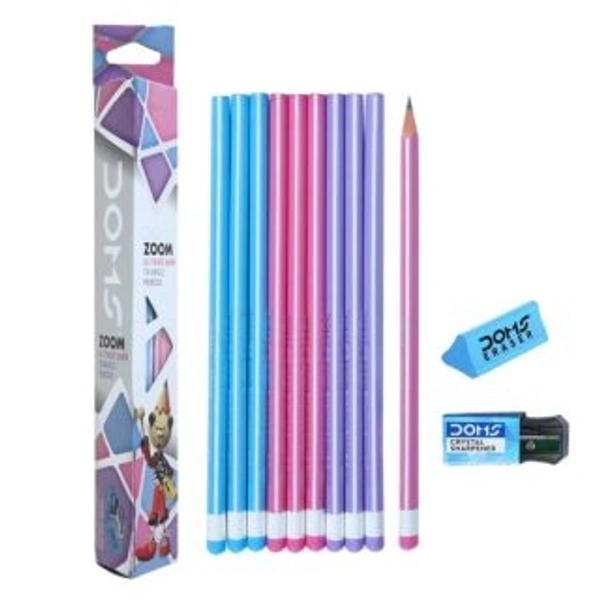 DOMS Zoom Ultimate Dark Triangle Pencils (Pack of 10 Pencils)