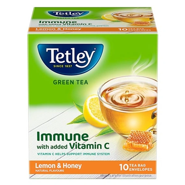 Tetley Green Tea Lemon & Honey: 100 Tea-Bags