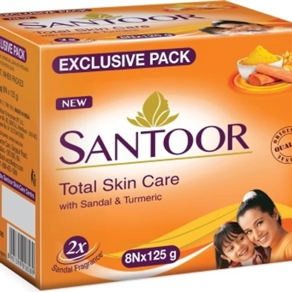 Santoor Sandal & Turmeric Soap: 4x125 gms