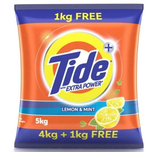 Tide Plus Detergent Powder - Lemon & Mint: 4 kgs + 1 Kgs