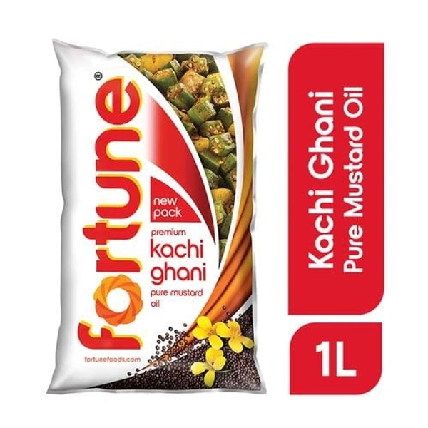 Fortune Premium Kachi Ghani Pure Mustard Oil 1 Litre Pouch