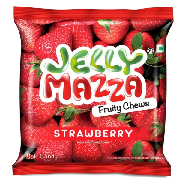 Jelly Mazza Fruity Strawberry Chews: 37 Gms